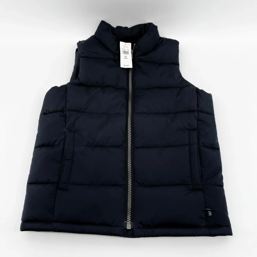 Gap Kids XS 4-5 ColdControl Puffer Vest Navy Blue Water Resistant  NWT